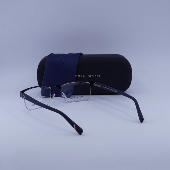 Tommy Hilfiger TH 1759 0FLL 00 Rectangle Eyeglasses – Matte Blue 54mm - Picture 6 of 10